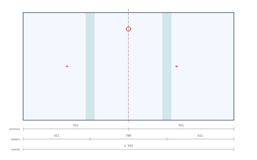 Generated plate drawing with dimensions